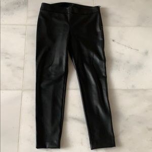 Black faux leather pants